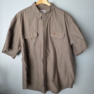 Carhartt Men's Size 3XL Work Shirt Brown Short Sleeve Carhartt.